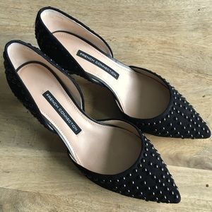 French Connection Efina d'Orsay Kitten Heel Pump